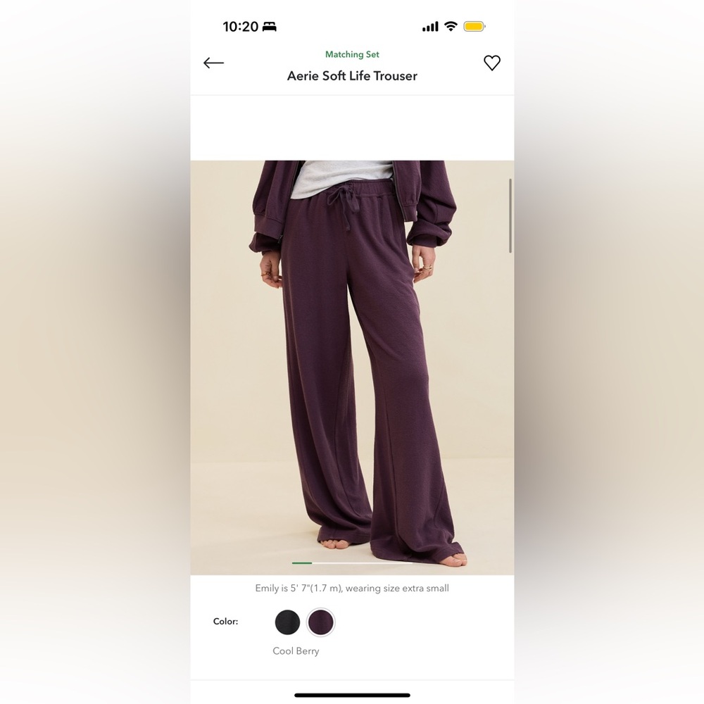 Aerie Deep Purple Wide Leg Pants